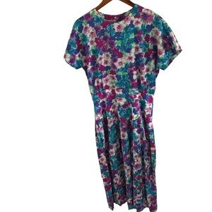 Vintage Maggy Boutique 1980s Floral Maxi Dress Women Size 14